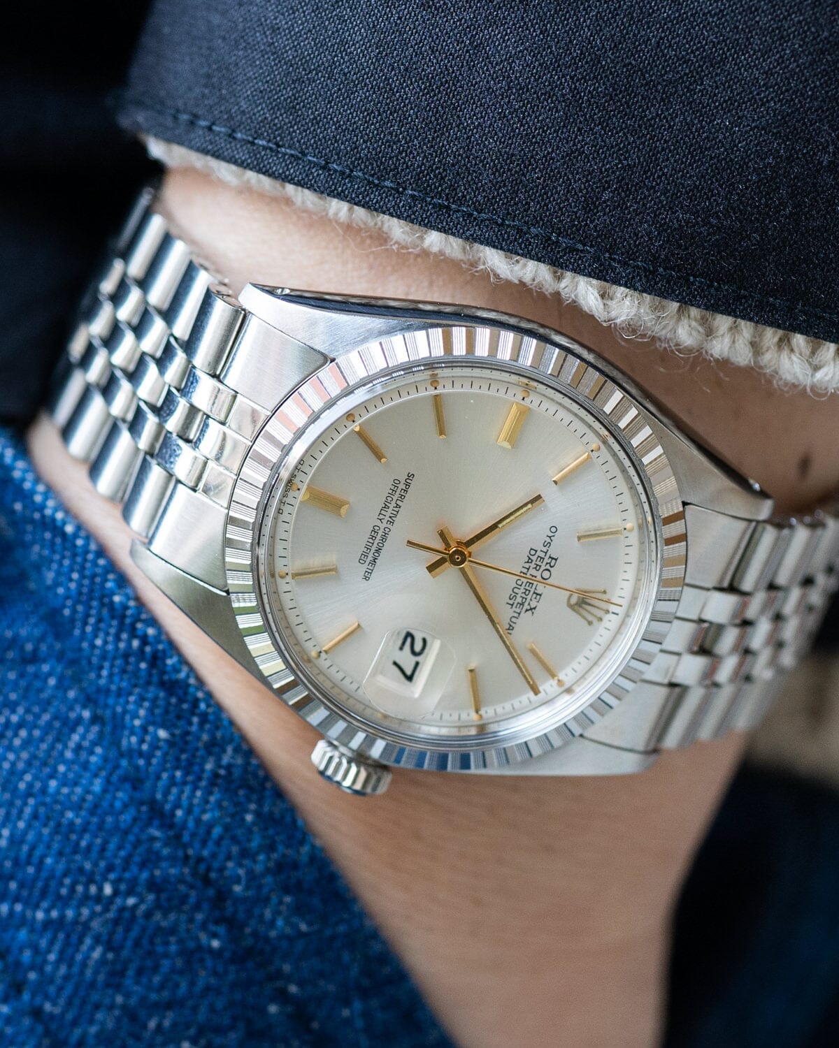ロレックス デイトジャスト 1603 シルバーシグマダイアル 箱保証書付き Watch ROLEX