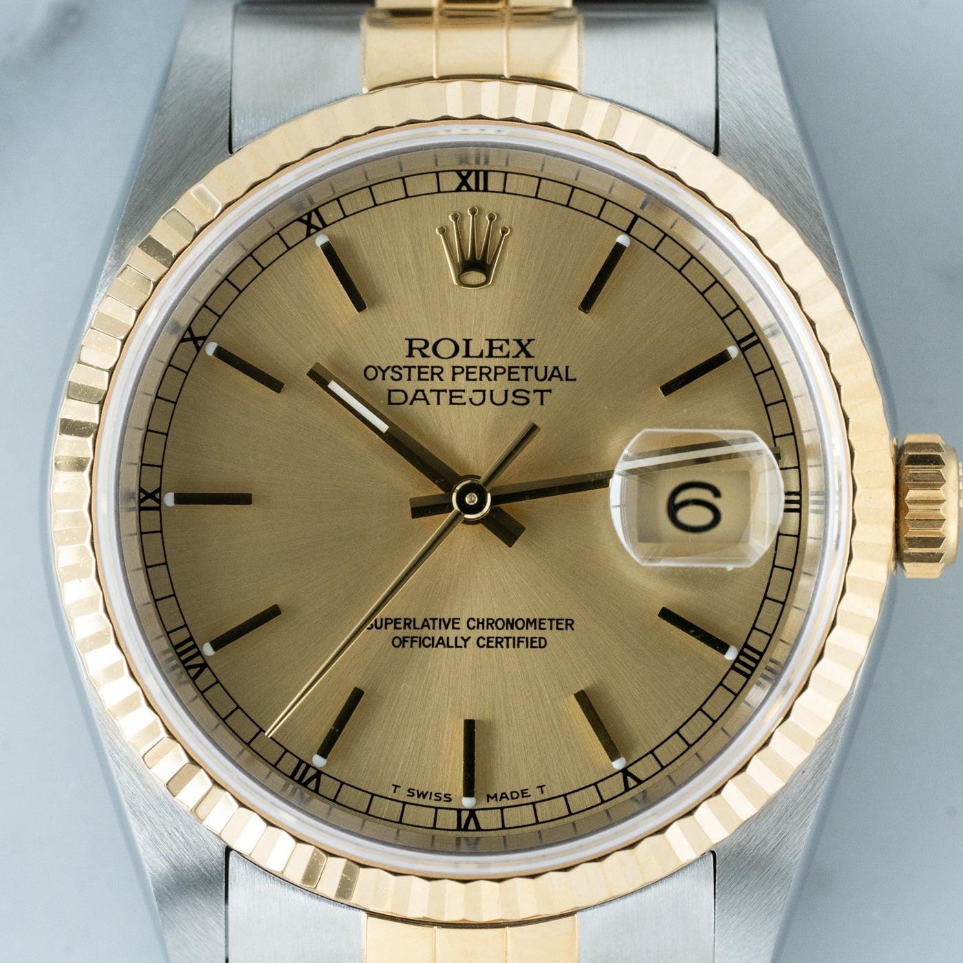 ROLEX Oyster Perpetual Datejust 16233 Champagne - Arbitro