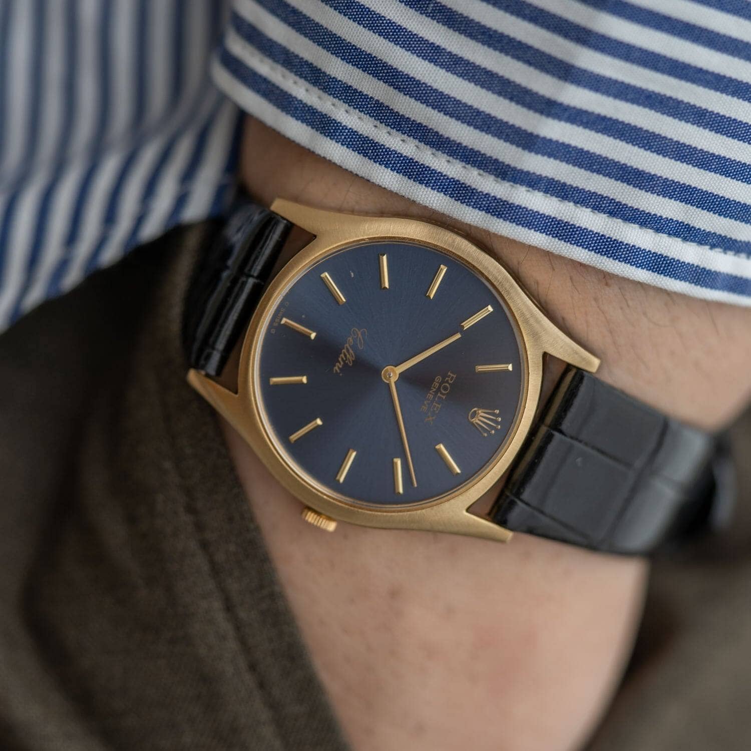 ROLEX Cellini 3804 YG Navy Dial - Arbitro