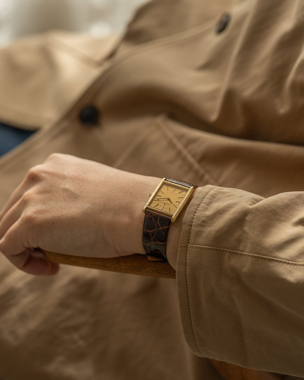 ボーム&メルシエ 37059 レクタングル YG バーク仕上げ Watch BAUME&MERCIER