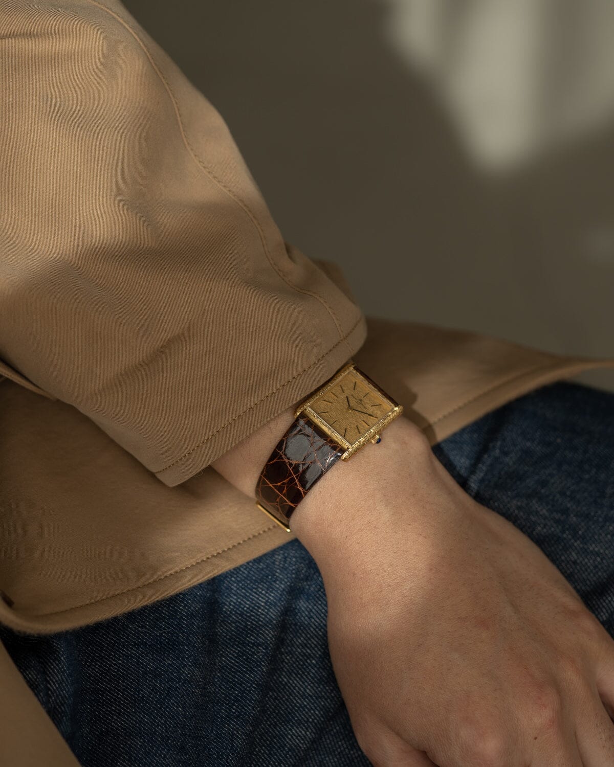 ボーム&メルシエ 37059 レクタングル YG バーク仕上げ Watch BAUME&MERCIER