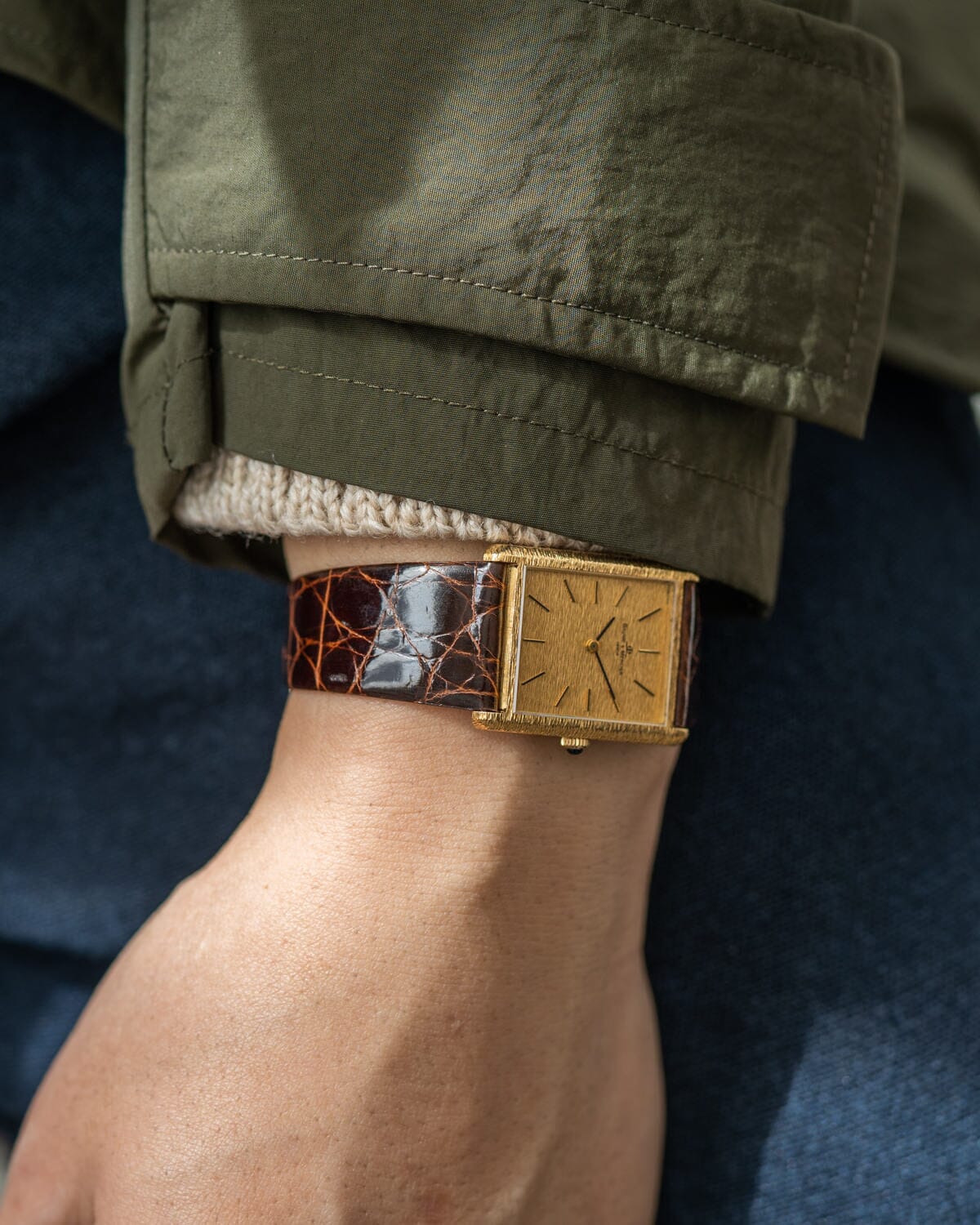 ボーム&メルシエ 37059 レクタングル YG バーク仕上げ Watch BAUME&MERCIER