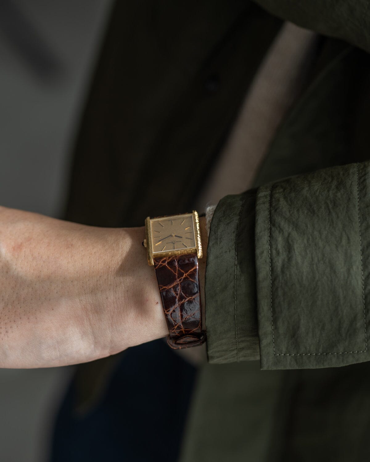 ボーム&メルシエ 37059 レクタングル YG バーク仕上げ Watch BAUME&MERCIER