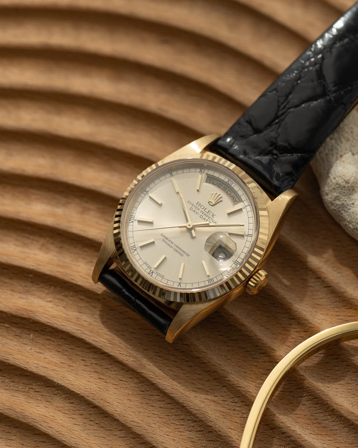 ロレックス デイデイト 18238 YG シルバースモールローマン Watch ROLEX