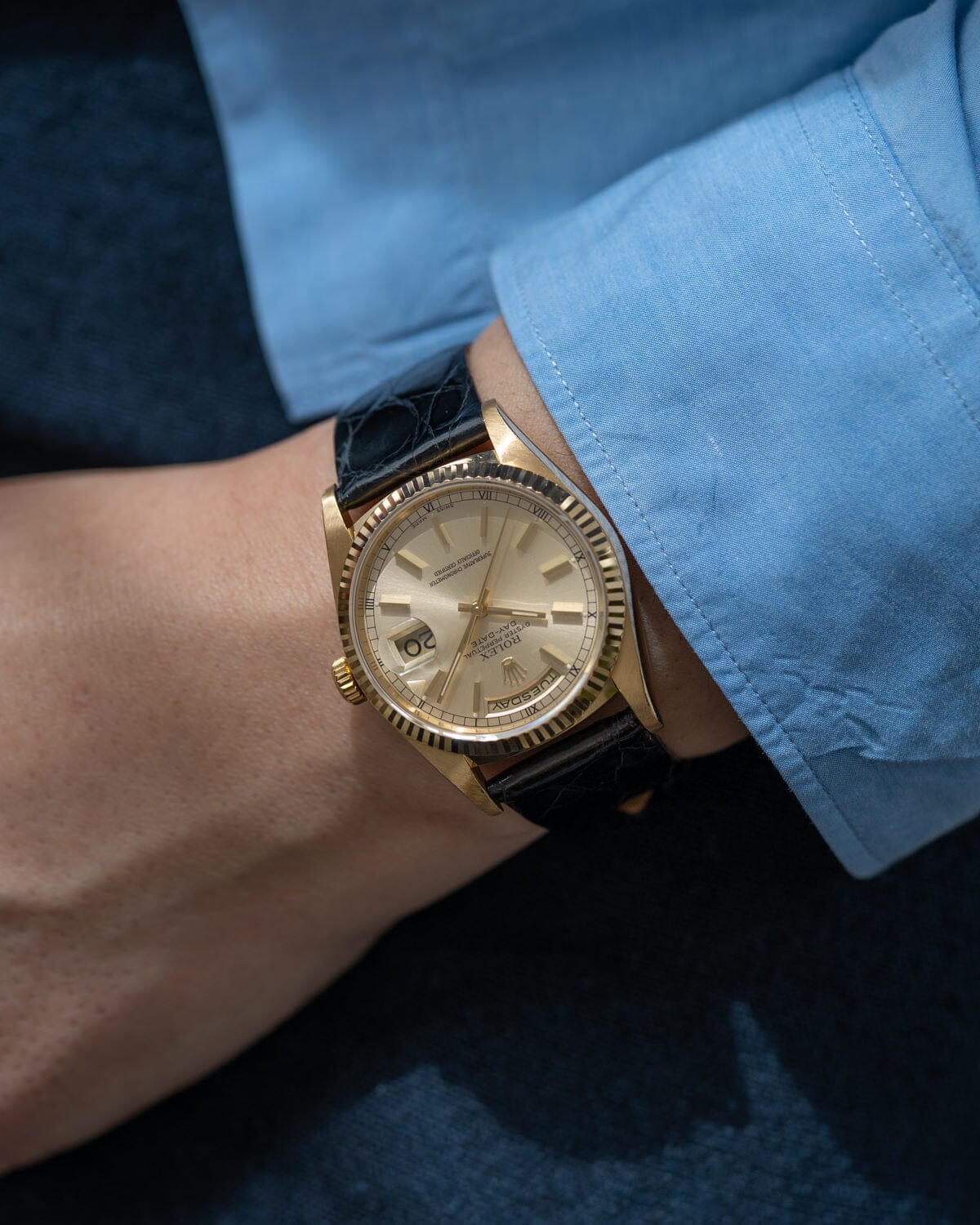 ロレックス デイデイト 18238 YG シルバースモールローマン Watch ROLEX