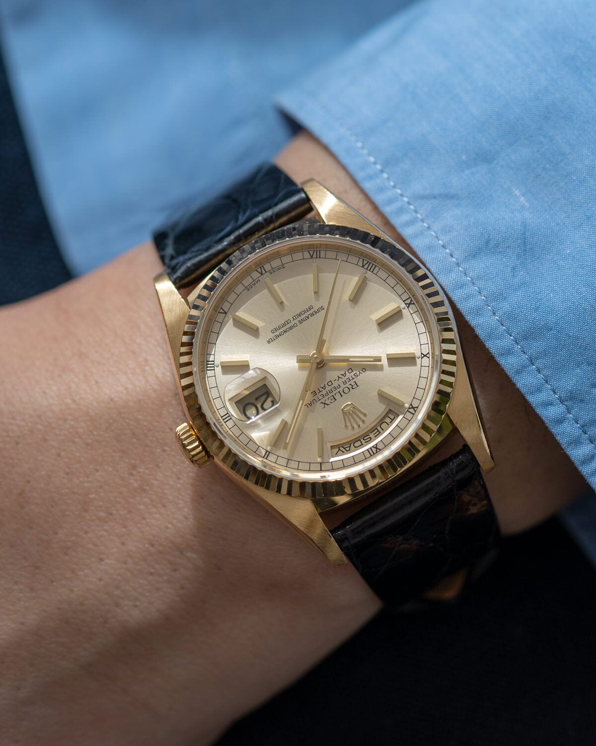 ロレックス デイデイト 18238 YG シルバースモールローマン Watch ROLEX