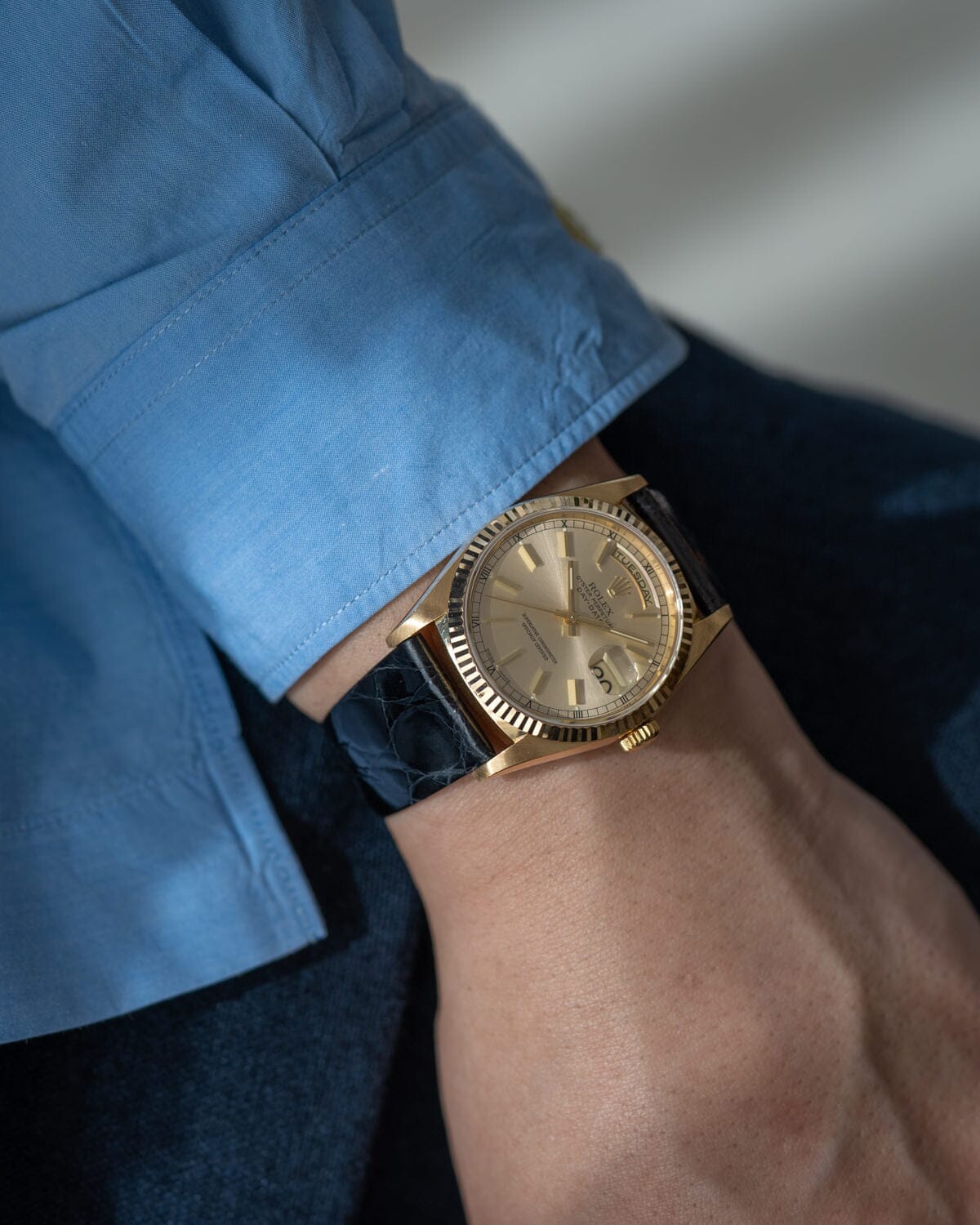 ロレックス デイデイト 18238 YG シルバースモールローマン Watch ROLEX