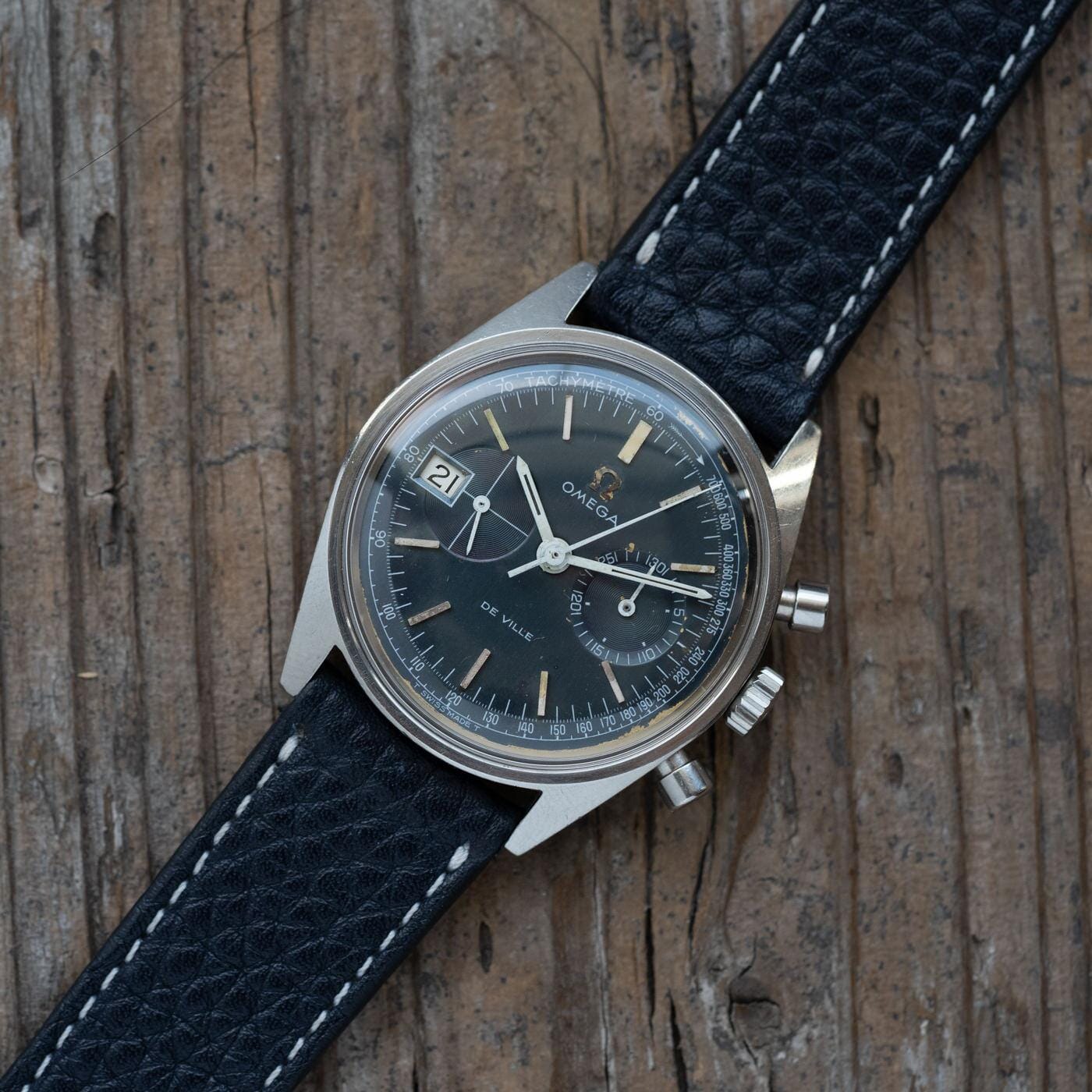 OMEGA De Ville Chronograph 146.017 Blue Dial 1960s - Arbitro