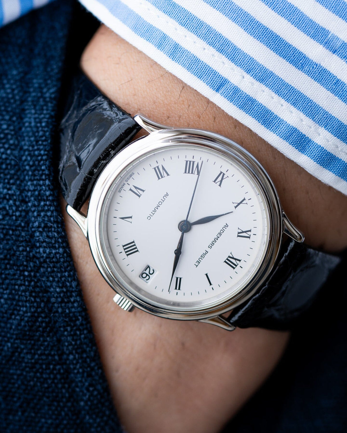 Audemars Piguet Round 14406 PT Automatic White Roman 1990s