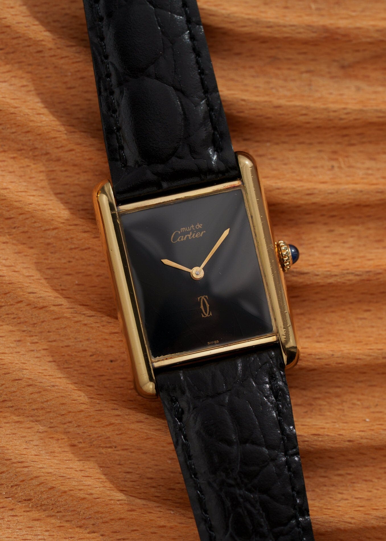 カルティエ マストタンク LM 手巻き ブラックオニキス Watch CARTIER 