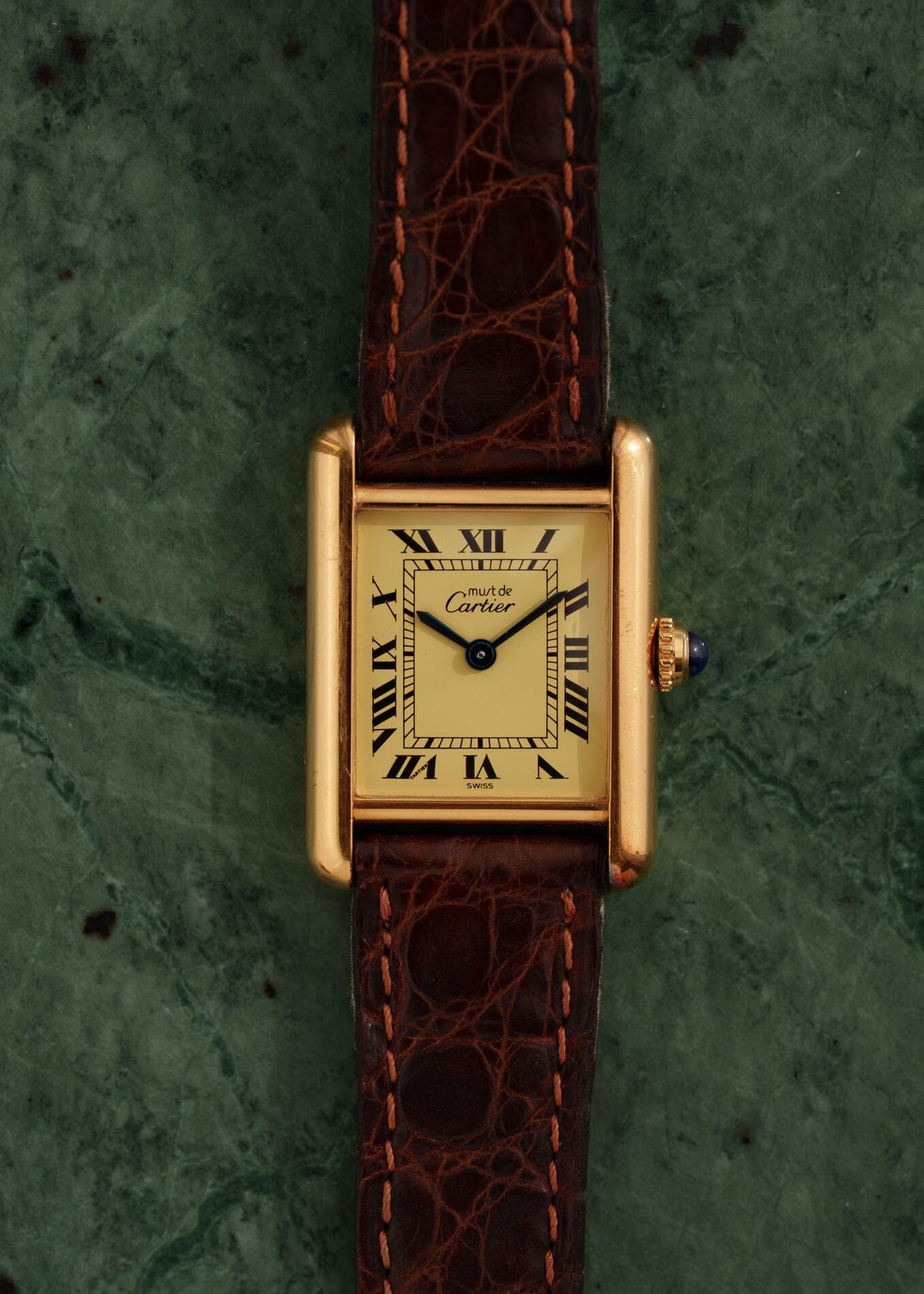 カルティエ マストタンク SM アイボリーローマン QZ 箱付き Watch CARTIER 