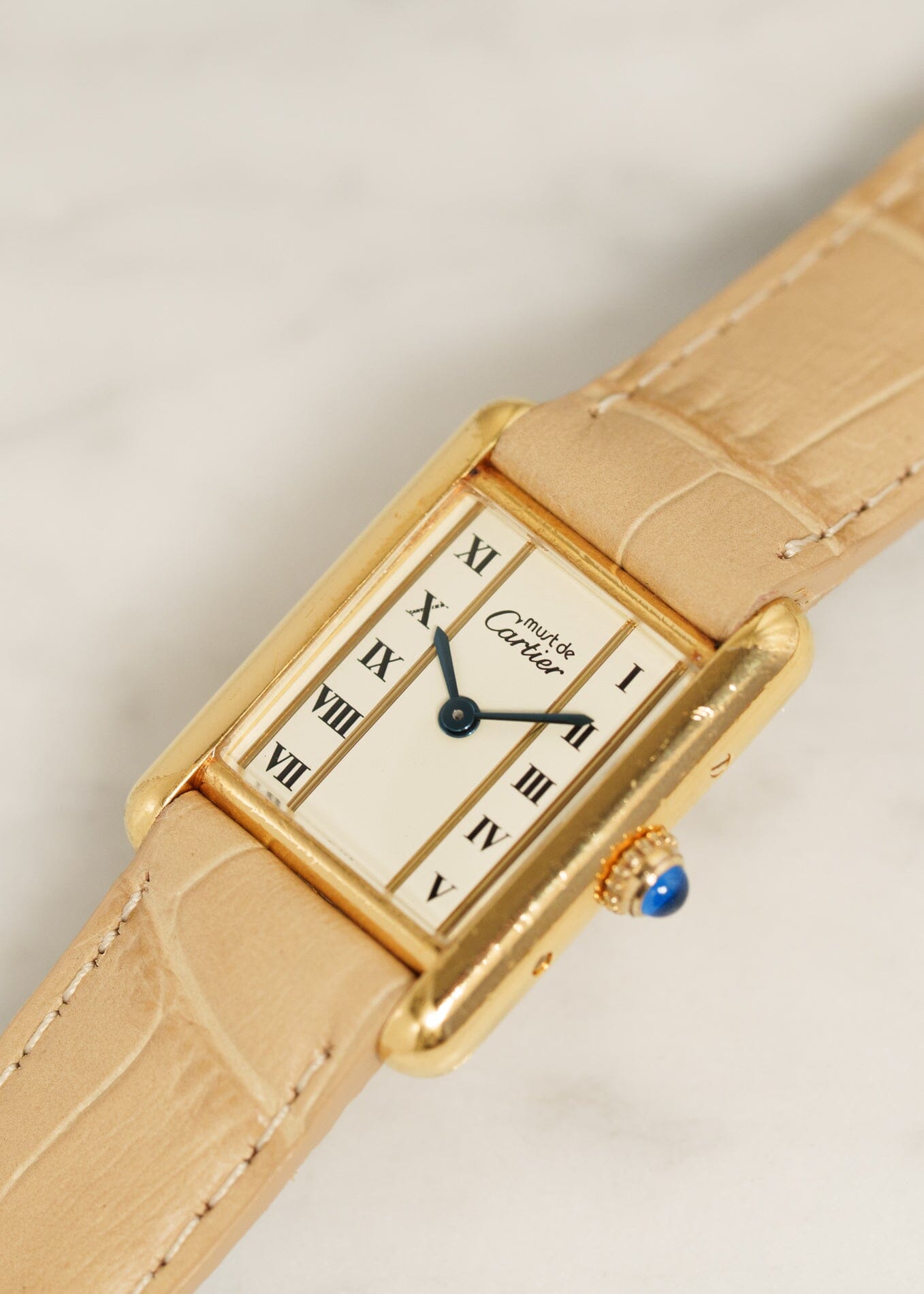 カルティエ マストタンク SM 縦ローマン QZ Watch CARTIER 