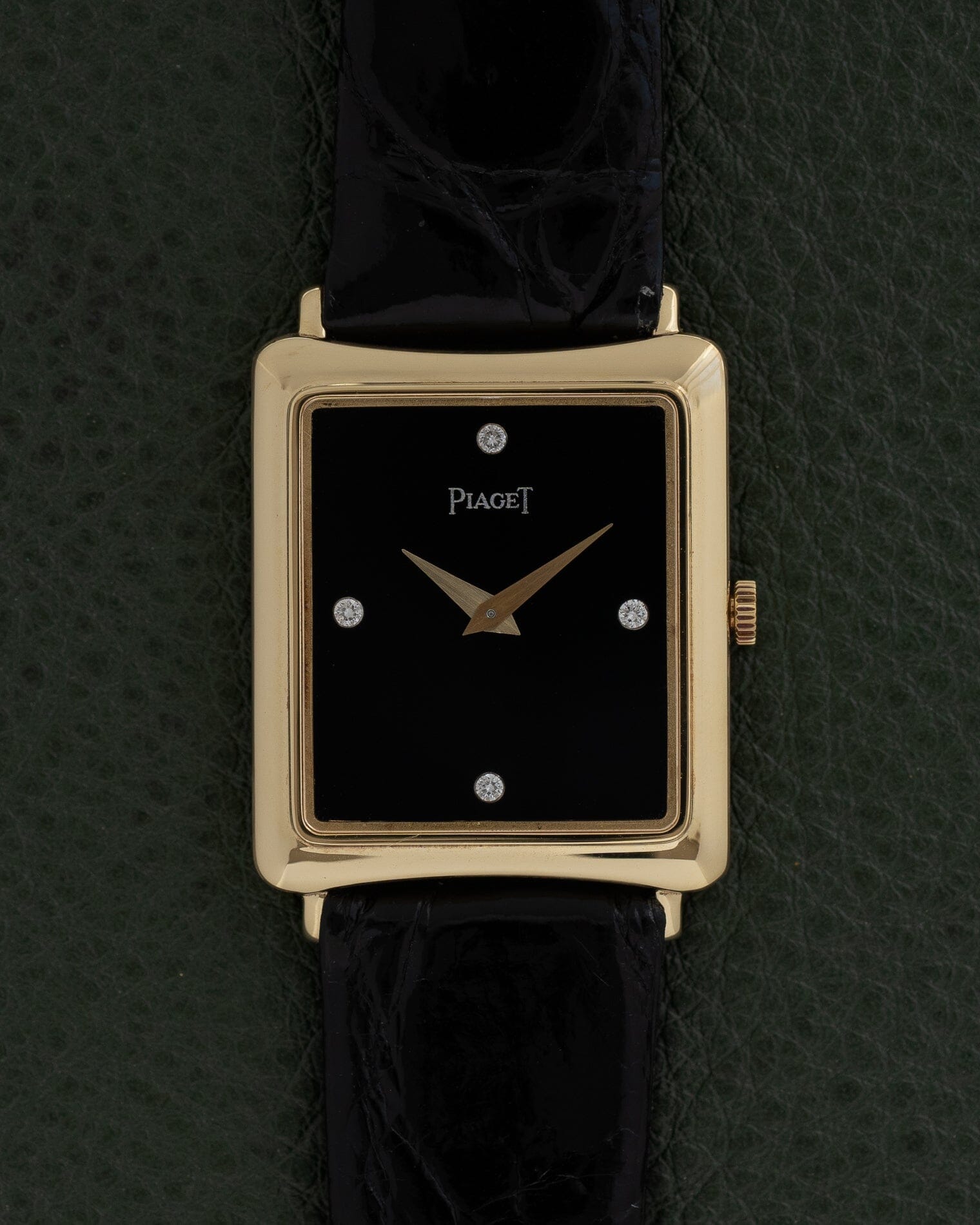 Piaget レクタングル 9254 YG ブラックダイアル 4Pダイヤ Watch PIAGET 