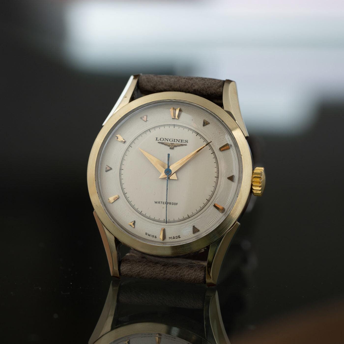 LONGINES Round 6421 2 Cap Gold Cal.23ZS Manual 1950s ARBITRO