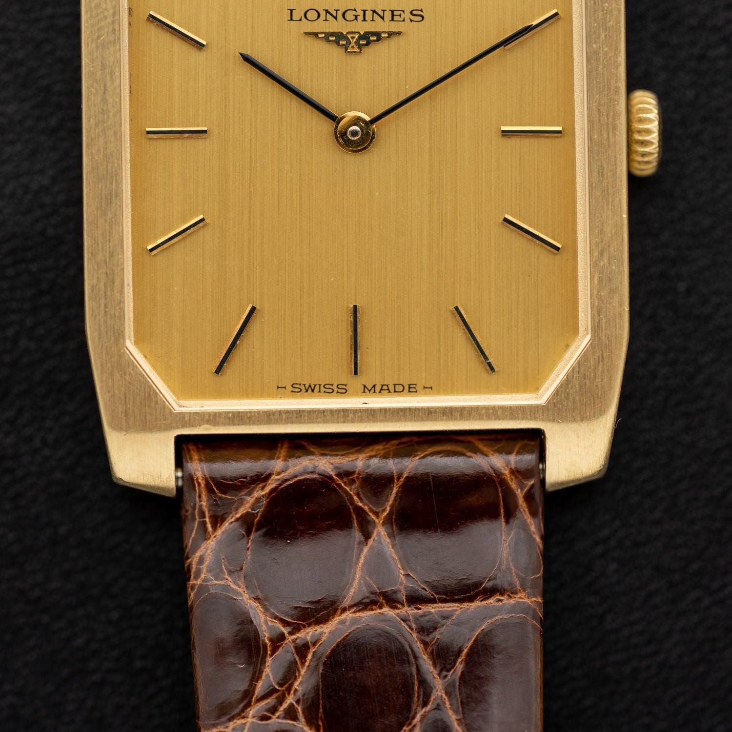 Longines Rectangle 4051 18K YG manual winding with archive extract